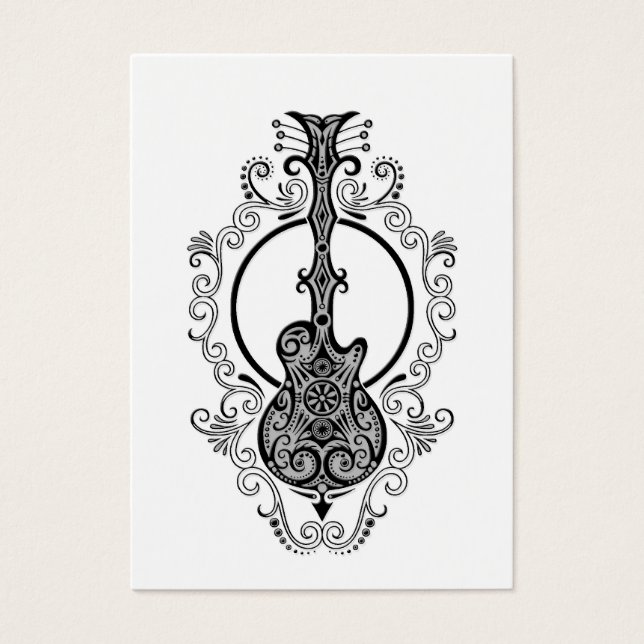 Design de Violão Preto Intruso em Branco (Frente)