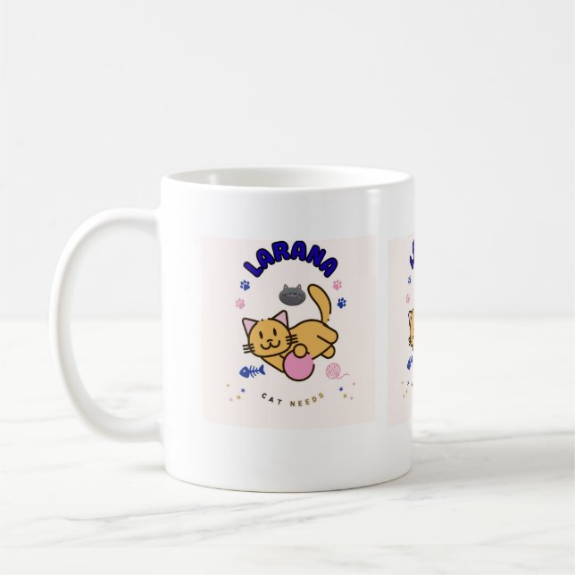 Design de Xícara de Café para Amantes de Gatos Ado (Esquerda)