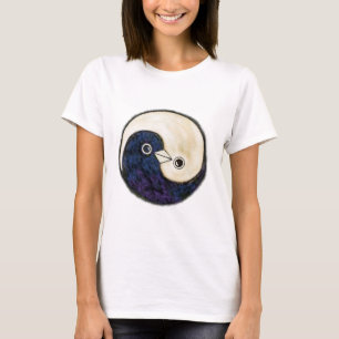 Design de Yin Yang da camisa de T com pombas