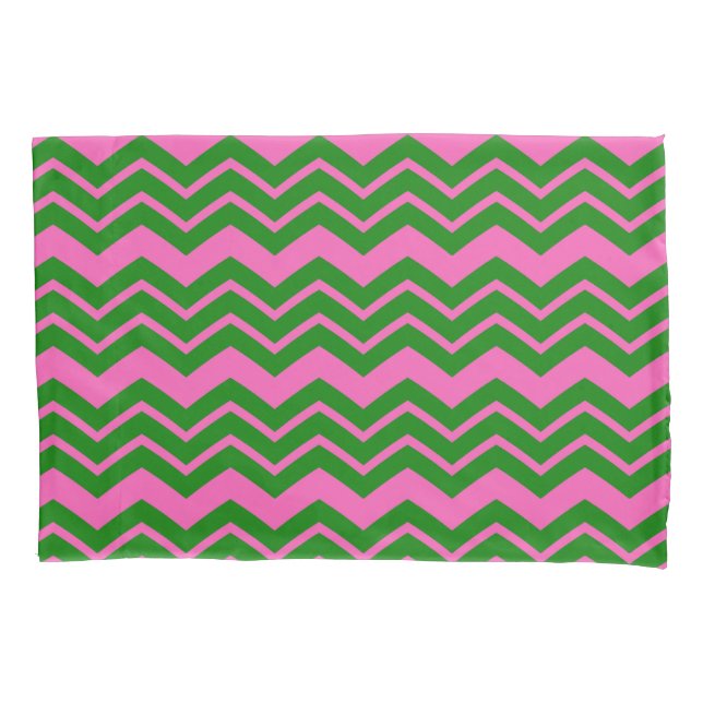 Design de Ziguezague Chevron Verde Rosa  (Frente)