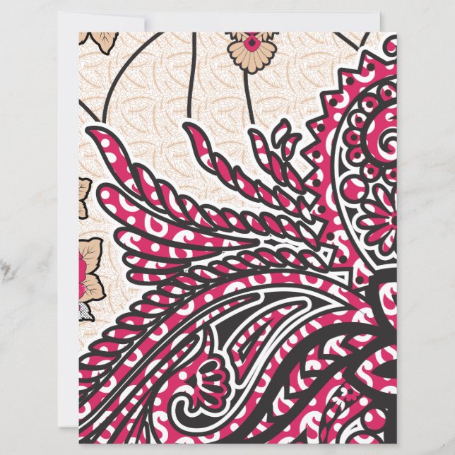 Design decorativa com vermelho vívido e alfinete (Frente)
