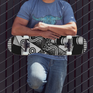 Design do abstrato preto/branco 7, 3/4", skate de