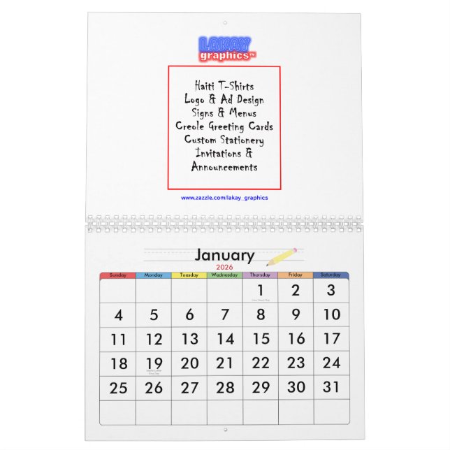 Design do calendário (Jan 2026)