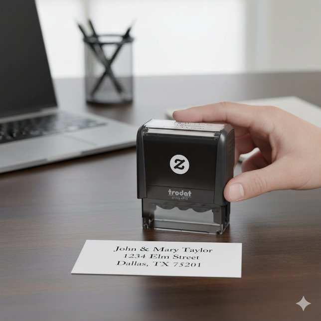 Design do Carimbo de Autoimpressão do Endereço da  (Modern Family Address Self Inking Stamp Design)