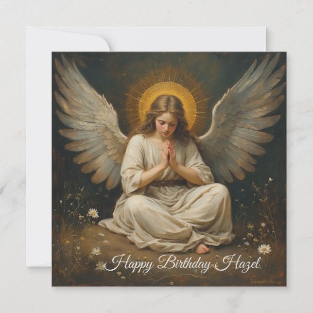 Design do cartão de saudação de anjo (Frente)