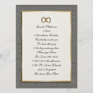 design do casamento grego Convite à apresentação d