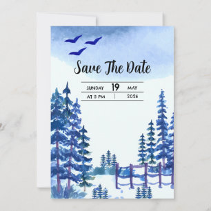 Design do convite prateado do Winter Weddiner