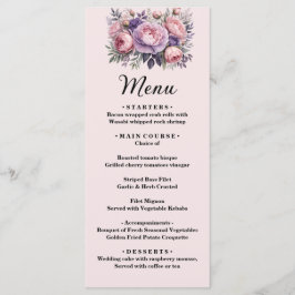 Design do Menu de Casamento Elegante Floral Encant