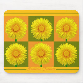 design do Mousepad de Checkboard "Sunshine Flower"