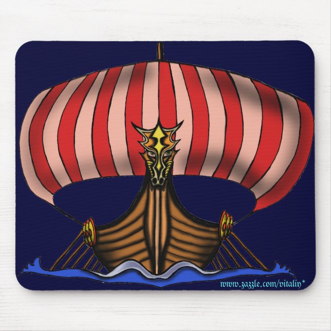 Design do mousepad do navio de Viking (Frente)