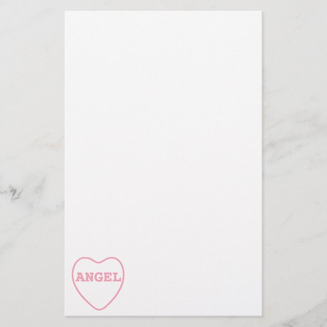 Design do Namorados do Coração Anjo Cor-de-Rosa (Frente)