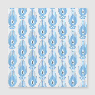 Design do padrão Ikat branco azul