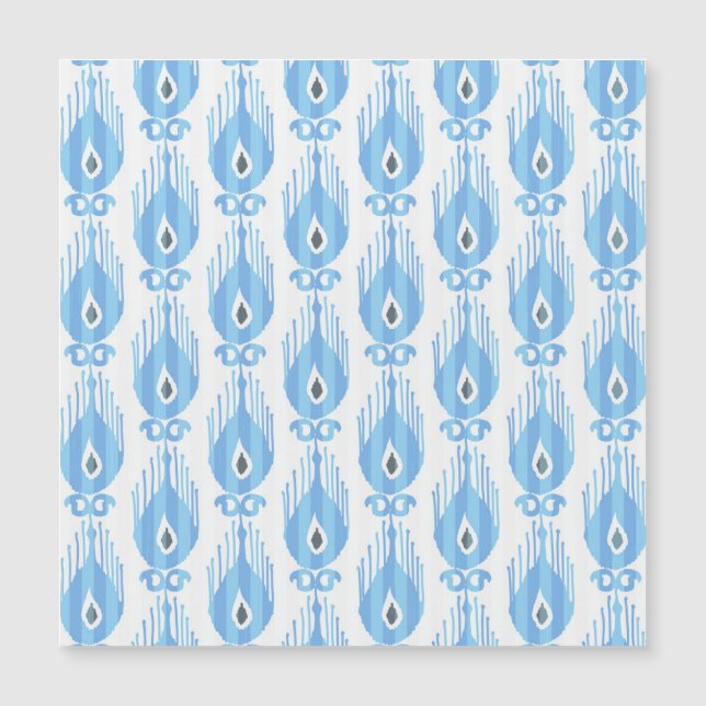 Design do padrão Ikat branco azul (Frente)