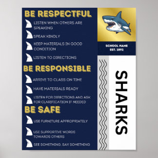 Design do PBIS Poster - Mascott SHARK