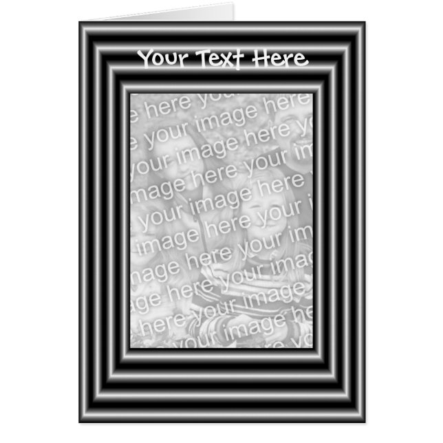 Design do Quadro de Prata Preto Seu Cartão com fot (Frente)