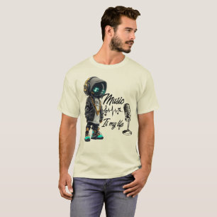 design do robô tecnológico futurista da t-shirt ai