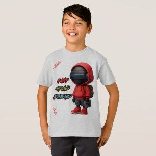 design do robô tecnológico futurista da t-shirt ai