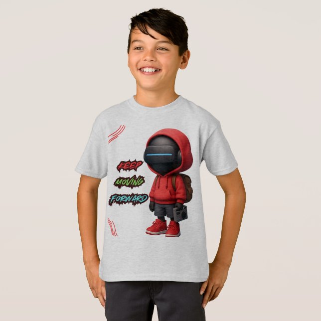 design do robô tecnológico futurista da t-shirt ai (Frente Completa)