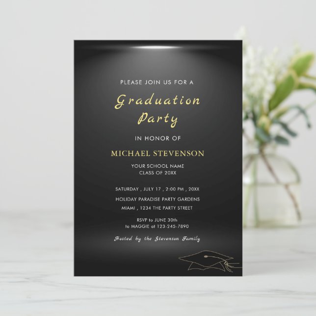 Design do seu próprio Convite para Graduação Moder (Em pé/Frente)