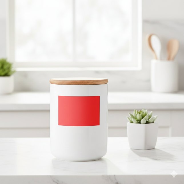 Design do seu sonho - Etiqueta de Comida Vermelha  (Design Your Dream - 3x2 Solid Red Food Label)