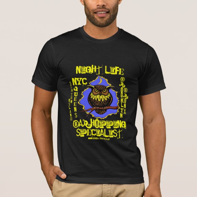 Design do t-shirt da vida nocturna da Nova Iorque (Frente)