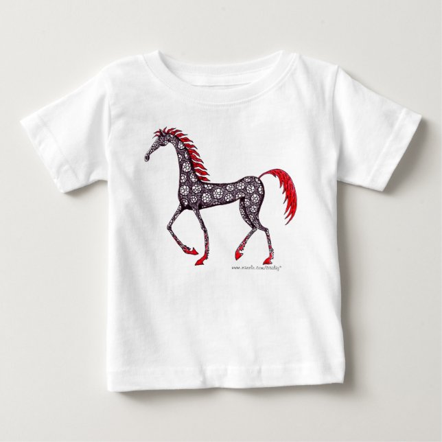 Design do t-shirt do bebê do desenho da tinta da (Frente)