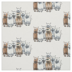 Design do tecido dos gatos dos desenhos animados