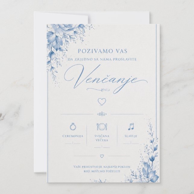 Design elegante de convite de casamento (Frente)