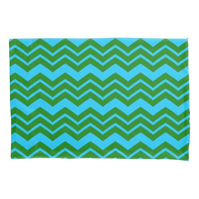 Design em Zigue-Zague Chevron Azul Verde  (Frente)