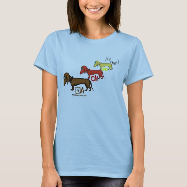 Design engraçado do t-shirt do dachshund (Frente)