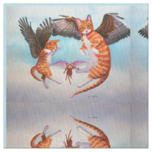 Design Espelho do Tecido do Angel Cat e do Mouse