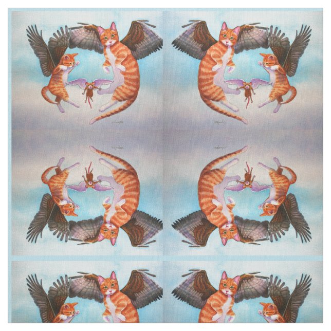 Design Espelho do Tecido do Angel Cat e do Mouse (Modelo)