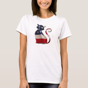 Design felino da camisa das mulheres de Pawtriotic