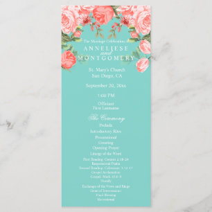Design Floral Coral e Teal Bonito - Programa