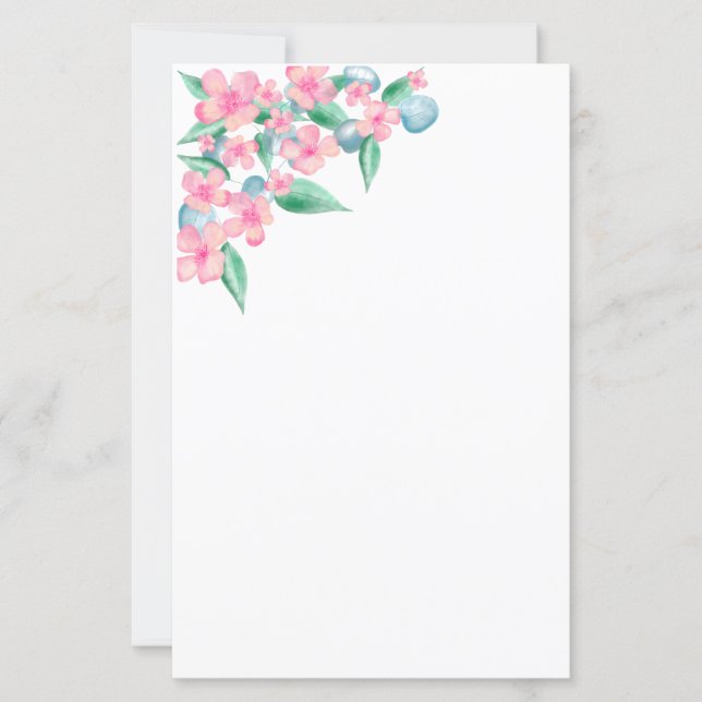 Design Floral de Aquarela Rosa (Frente)