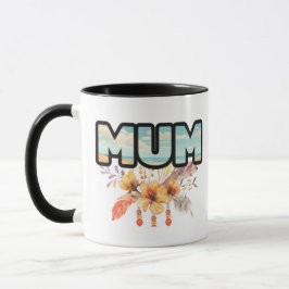 design floral de laranja mãe, caneca de café