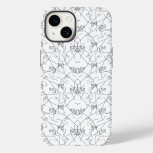 Design Floral Monocromático Desenhado À Mão