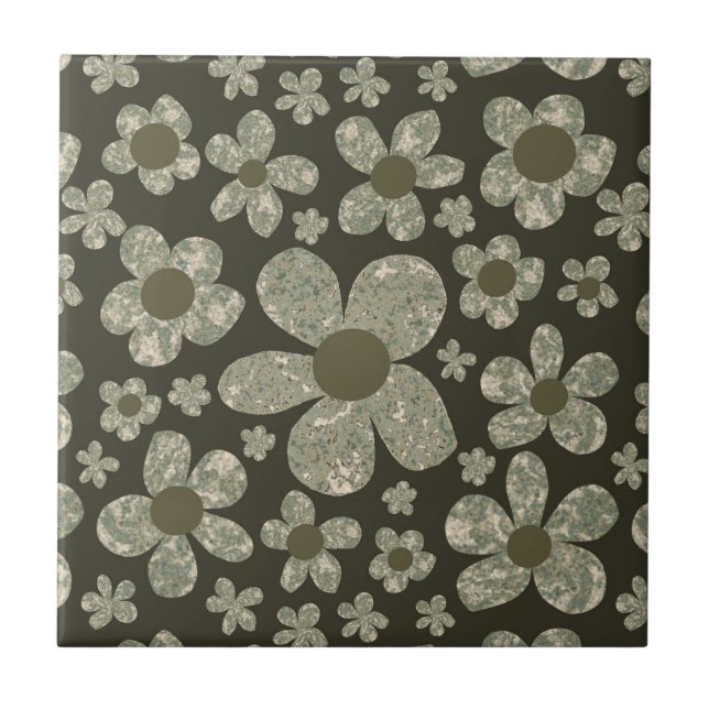 Design floral no Azulejo cerâmico (Frente)