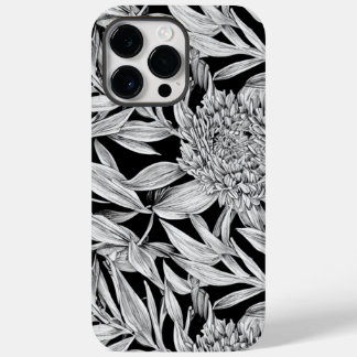 Design Floral Preto e Branco para Capa de telefone