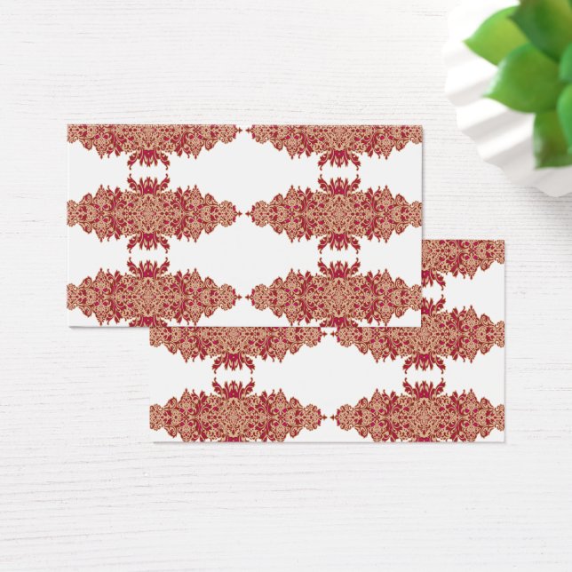 Design floral vermelho e laranja com gráfico ornam (Mesa)
