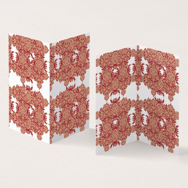 Design floral vermelho e laranja com gráfico ornam (Interior e exterior)