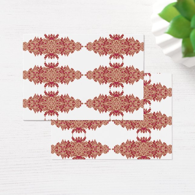 Design floral vermelho e laranja com gráfico ornam (Mesa)