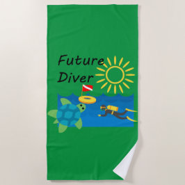 Design Futuro de Mergulhador - Toalha de Praia