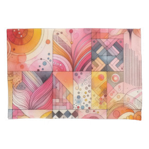 Design Geométrico Abstrato Cor-de-Rosa