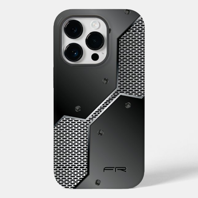 Design Geométrico de Cinza Metálico - (Verso)