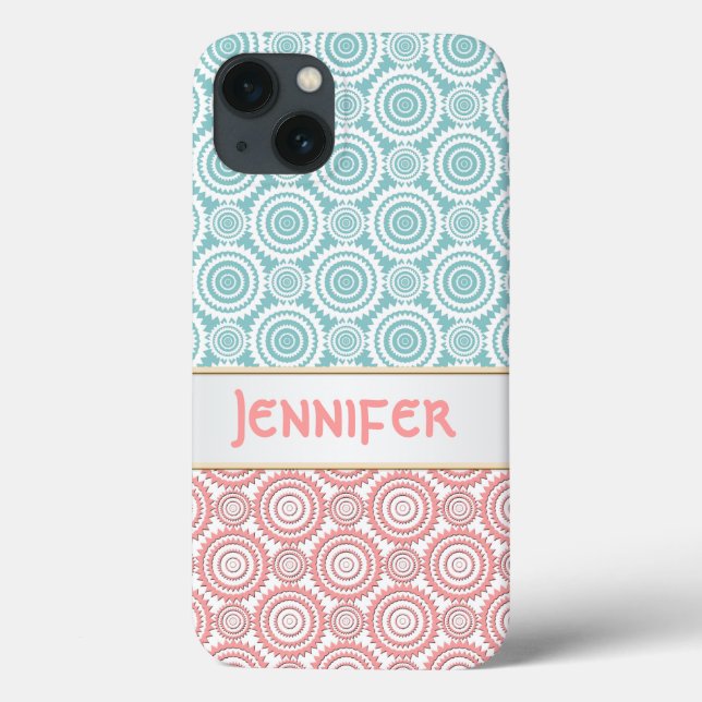Design Geométrico Feminino Personalizado Aqua e Ro (Verso)