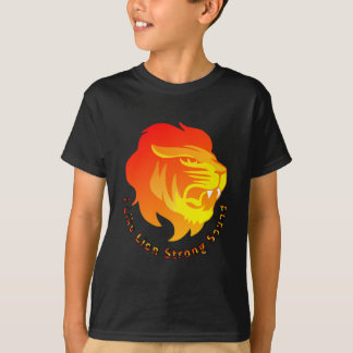 design gráfico de camiseta com rosto de leão anima