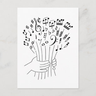 Design gráfico: flores das notas musicais -