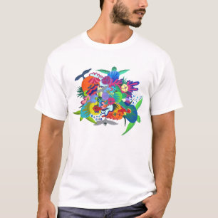 Design havaiano colorido do t-shirt