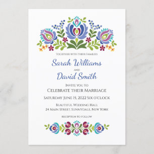 Design Húngaro Violet - Convite para Casamento Fl